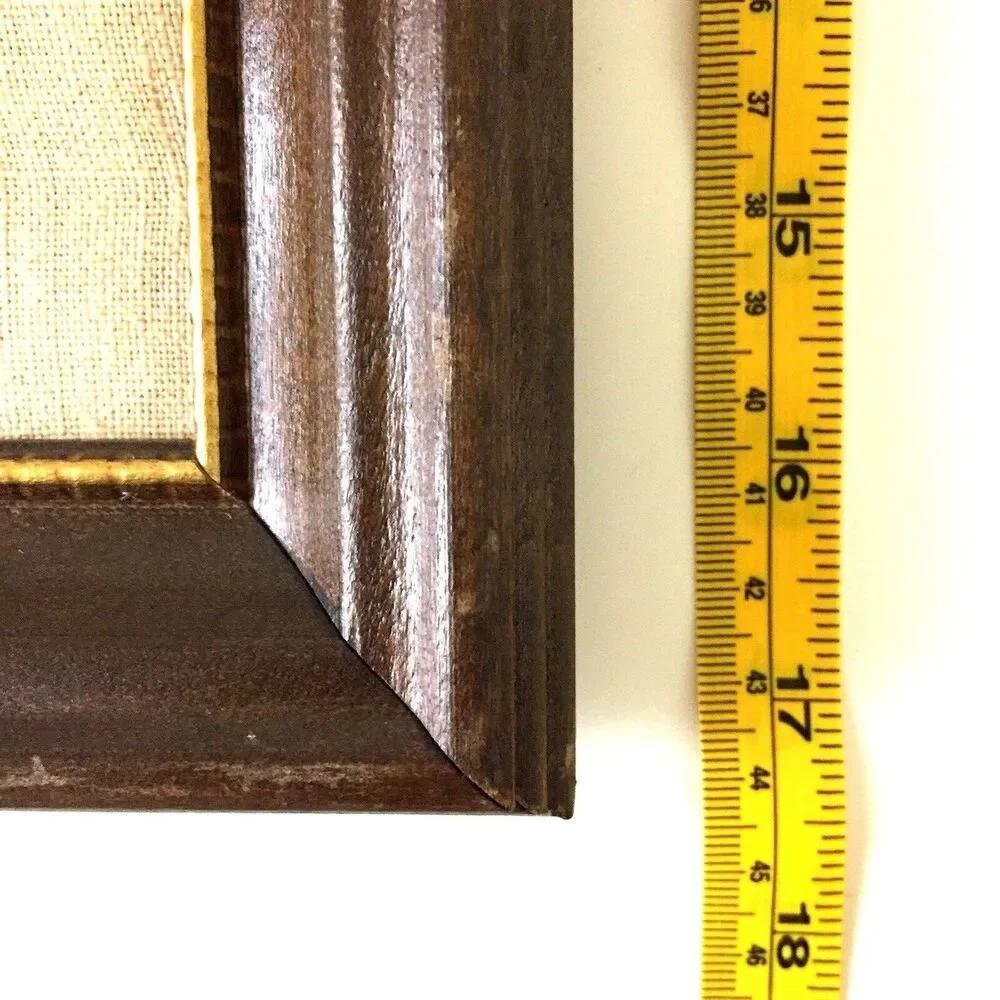 Antique Framed Mirror Crewel Embroidery Jacobean Sampler Linen Wool Floral Bird